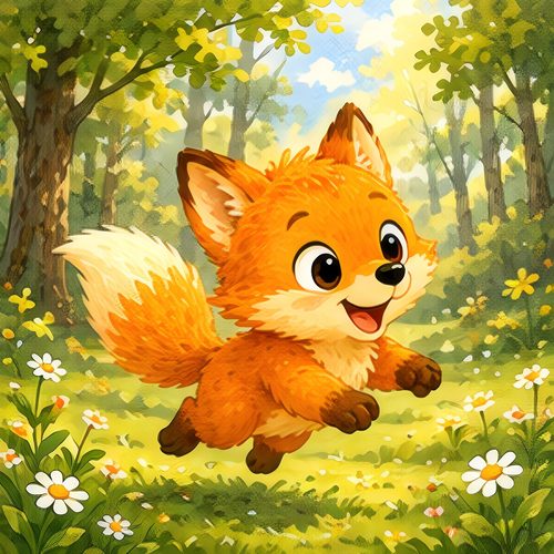 A scene from The Little Fox Who Wanted to Stop Autumn