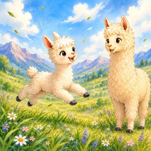A scene from The Llama Who Didn't Want to Share Mom