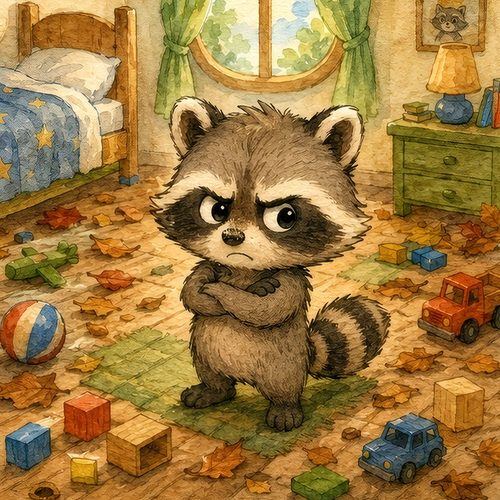 A scene from The Raccoon Who Loved a Mess