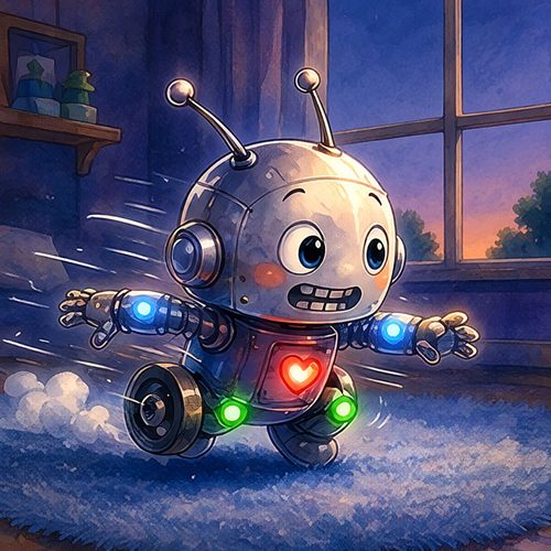 A scene from The Sleepy Robot and the Gentle Moon