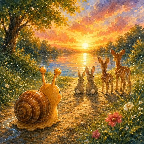 A scene from The Snail Who Arrived Late but Happy