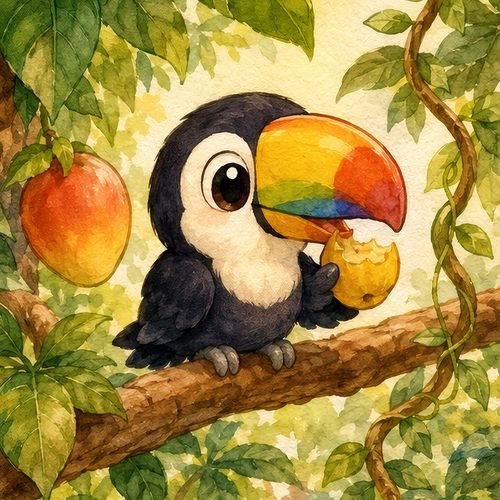 A scene from The Toucan Who Found His Confidence